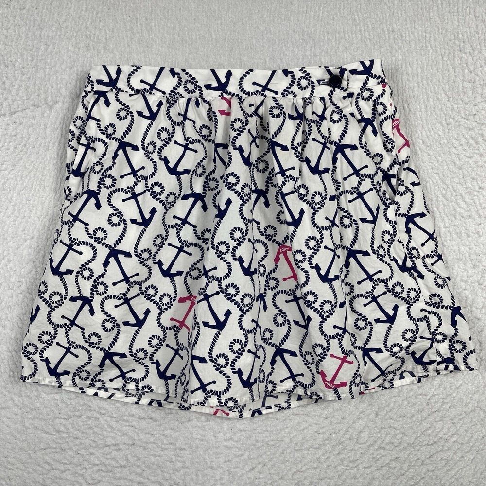 Lilly Pulitzer Skirt Womens Small White‎ Ahoy Boating Anchor Preppy Beach Party